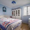 地中海家居卧室蓝色墙面装修图片