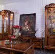 美式古典风格客厅长酒柜设计图片