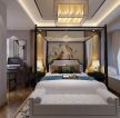 新中式风格二居室主卧四柱床装修设计图