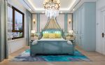 法式风格蓝色卧室板式衣柜设计效果图