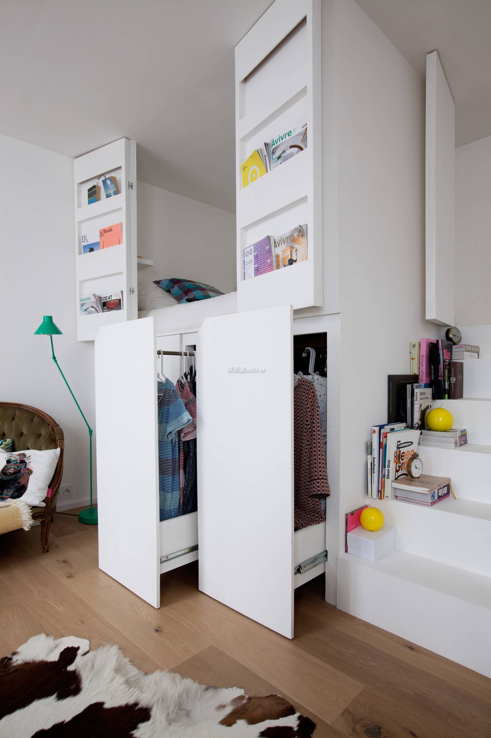 北欧风格迷你小公寓创意衣柜设计图片
