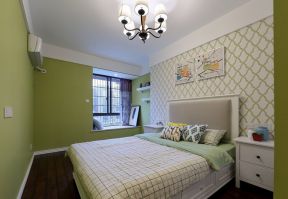 2020卧室绿色墙面图片 2020卧室绿色装修效果图