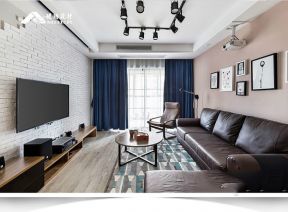 上林国际现代简约110平三居室客厅装修案例