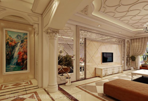 欧式风格客厅装修效果图 2020大气欧式风格客厅装修效果图