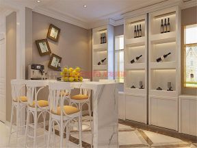 现代法式风格风格家庭酒柜吧台设计效果图