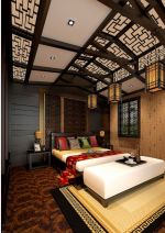 中式风格卧室背景墙装修效果图