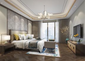 新中式卧室吊顶效果图  2020新中式卧室装饰效果图 