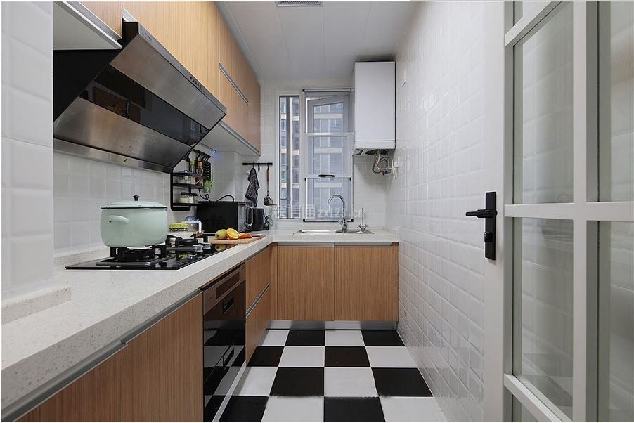 学府一号90平米三居室现代风格装修厨房效果图