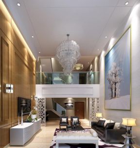 2020别墅客厅水晶灯大吊顶造型设计 现代客厅水晶灯图片