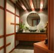 东南亚风格样板房卫生间洗手台设计效果图
