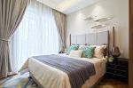 东南亚风格样板房卧室布艺窗帘效果图
