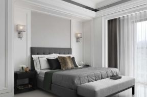 2020简欧卧室设计图片 欧式卧室壁灯效果图 2020欧式卧室壁灯效果图