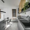 灰色家装开放式厨房橱柜设计效果图