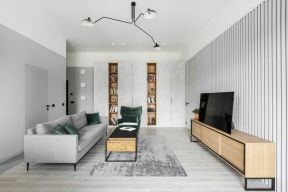  2020客厅布艺沙发装饰效果图 客厅实木电视柜效果图