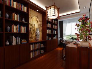 龙湖湾150平中式书房装修