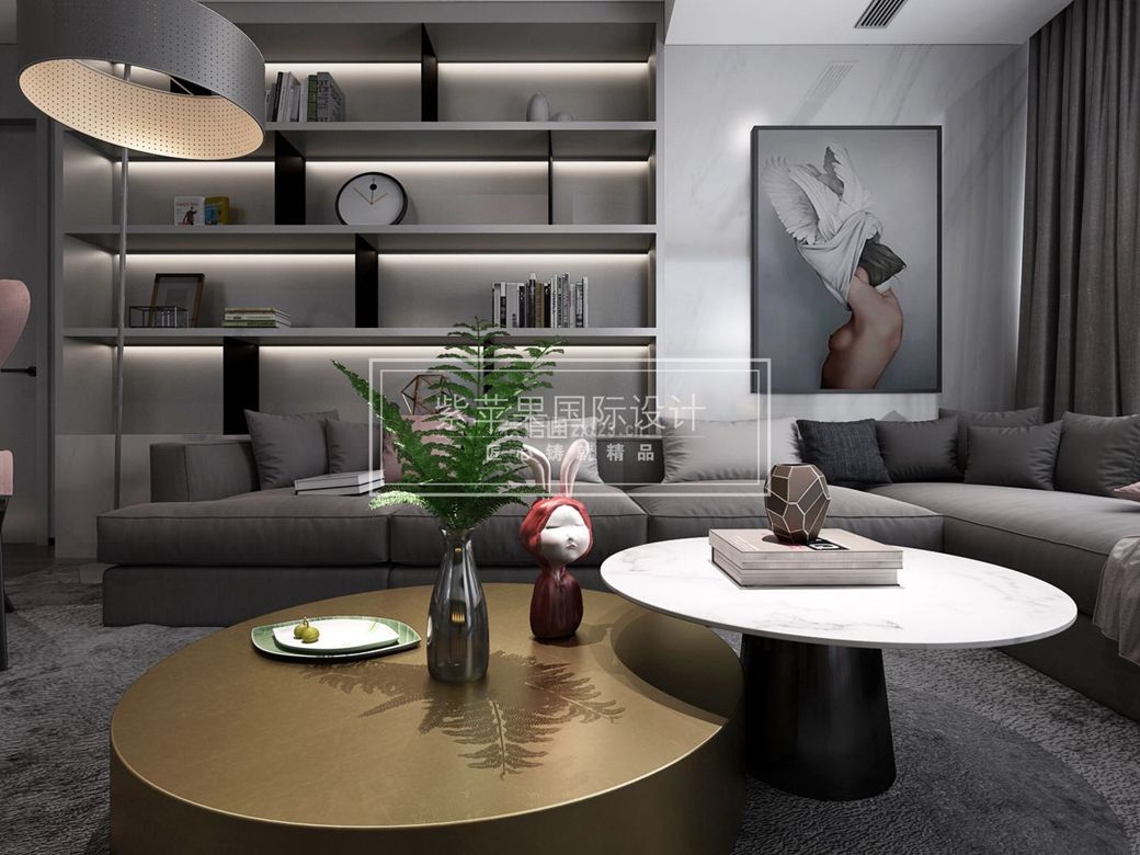 2023后现代风格客厅沙发装饰画设计效果图