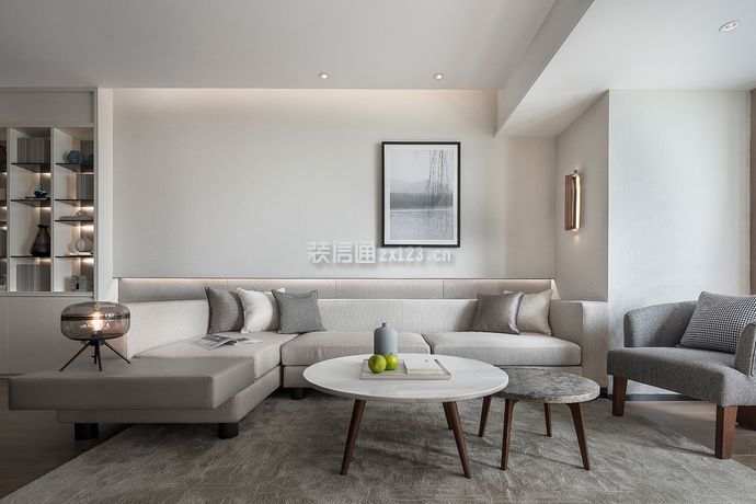 白色沙发背景墙 2020客厅装饰画效果图片 