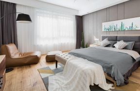主卧室装潢设计图片 卧室木地板装修效果图 2020现代主卧室装潢设计图  