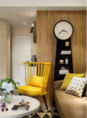北欧风格客厅黄色休闲椅设计图片