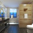 高档浴室木质隔断装修设计图片
