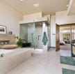 高档浴室砖砌浴缸设计图片一览
