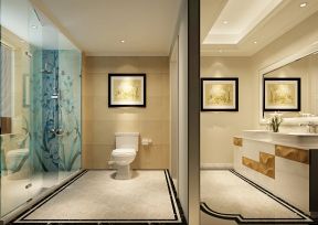2020简约时尚浴室装潢图 2020现代家庭浴室装修图 2020白色欧式浴室柜图片 