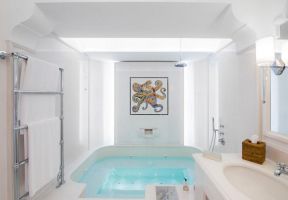 浴室浴缸图片设计 2020大浴缸卫生间图片 超大浴缸 
