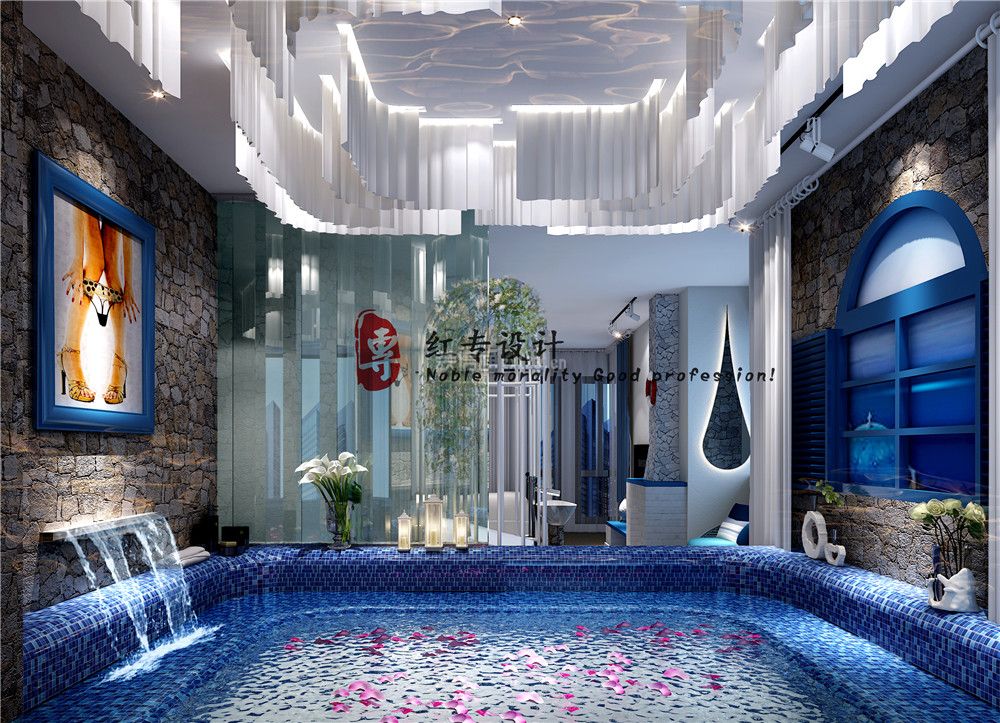 2023现代五星级酒店浴池装修设计效果图