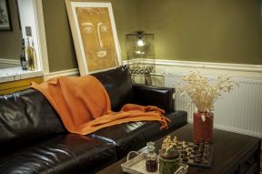 2023美式轻奢风格客厅皮沙发设计图片