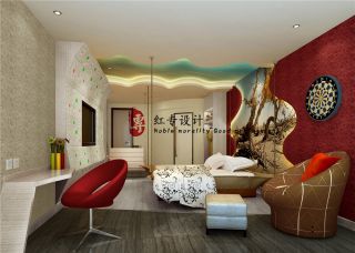 2023现代五星级酒店双人房间设计效果图片