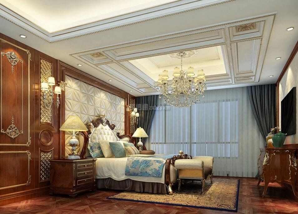 欧式古典风格豪华卧室家装效果图片