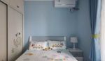 现代地中海混搭卧室蓝色背景墙设计图片