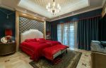 欧式古典家装婚房卧室窗帘设计效果图