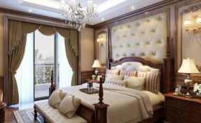 欧式古典家装卧室床头软包设计效果图