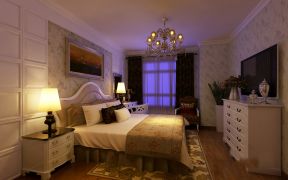 中海熙岸欧式120平三居室卧室装修案例