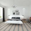 北欧风格卧室条纹地毯装修设计图片