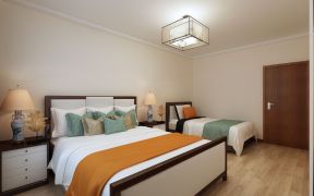 2023家庭卧室双床设计效果图片