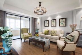 简美式风格客厅沙发墙设计效果图片