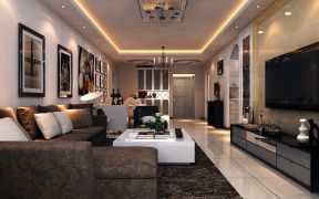 海尔云世界106平米三居室欧式风格客厅装修效果图