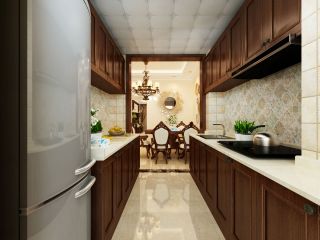 2023美式风格厨房实木橱柜设计效果图