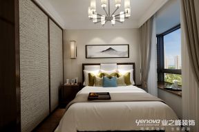绿地国际花都新中式89平二居室卧室装修案例