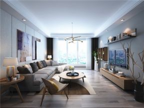 紫薇东进140平米三居室现代简约风格客厅装修效果图