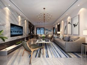 龙湖香醍145平米三居室现代混搭风格客厅装修效果图