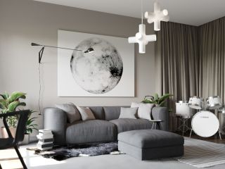 2023现代简约风格客厅沙发背景墙设计图片