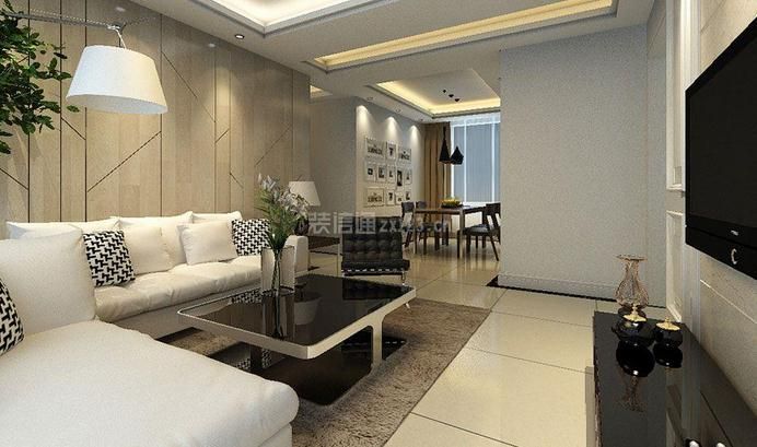 2020高层住宅现代客厅效果图 2020褐色沙发现代客厅效果图