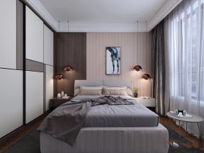 狮子城115平米三居室现代风格卧室装修效果图