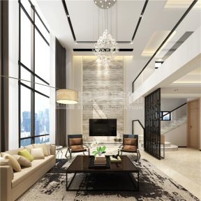 信华花园210㎡现代风格复式客厅装修效果图
