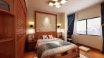 新中式风格卧室窗帘搭配效果图