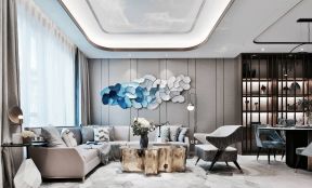 杭州别墅小客厅创意茶几装潢设计图