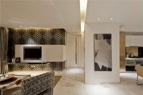 紫御熙庭现代简约98平三居室客厅装修案例